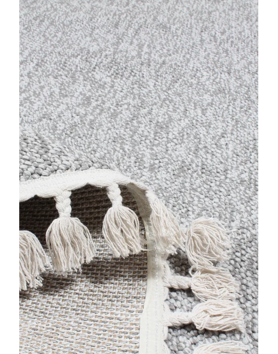 Boho BH-3 Gri Bukle Dokuma Modern Makine Halısı