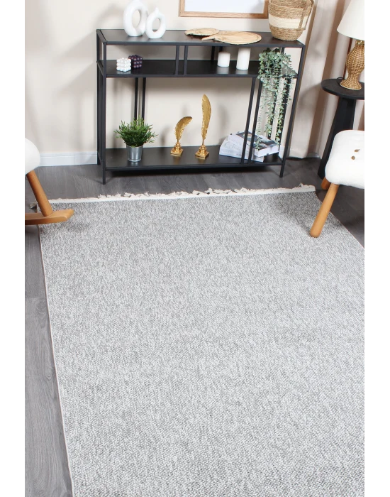 Boho BH-3 Gri Bukle Dokuma Modern Makine Halısı