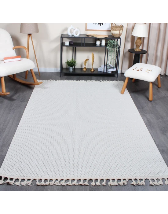 Boho BH-5 Krem Bukle Dokuma Modern Makine Halısı