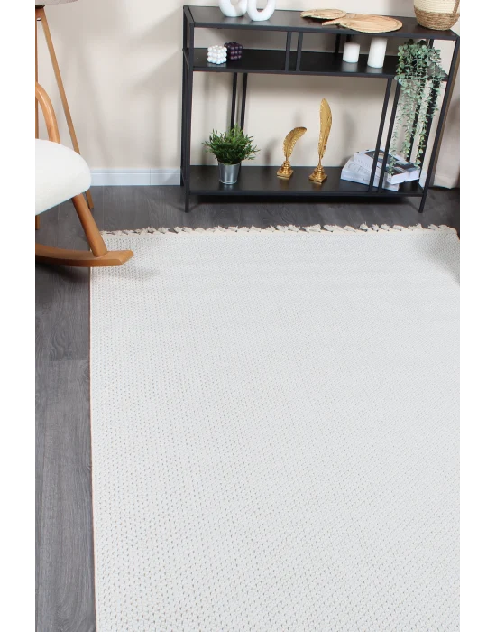 Boho BH-5 Krem Bukle Dokuma Modern Makine Halısı