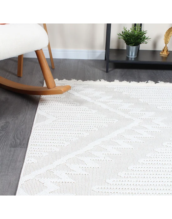 Boho BH-6 Krem Bukle Dokuma Modern Makine Halısı