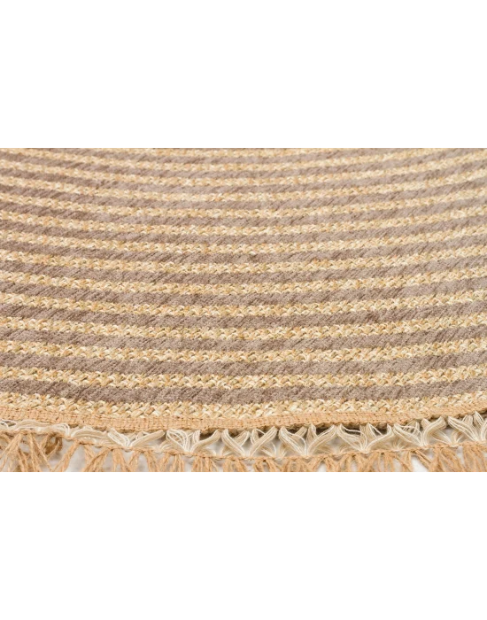 Brooklyn Brk 07 Grey Hasır Görünümlü Kaymaz Renkli Dokuma Modern Kilim