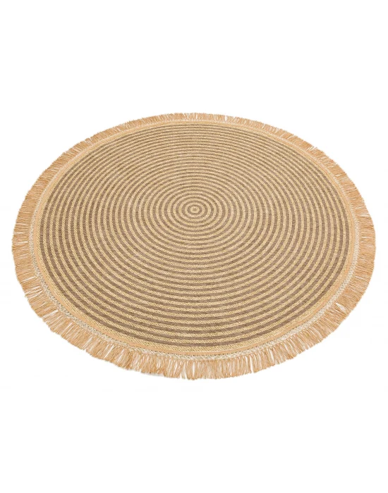 Brooklyn Brk 07 Grey Hasır Görünümlü Kaymaz Renkli Dokuma Modern Kilim