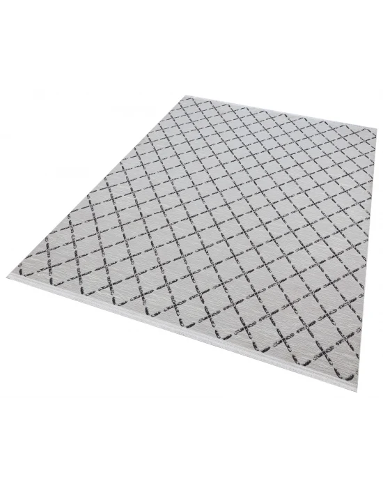 Diva 5007 Gri Dekoratif Modern Kaymaz Tabanlı Makine Halısı