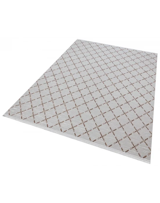 Diva 5008 Vizon Dekoratif Modern Kaymaz Tabanlı Makine Halısı