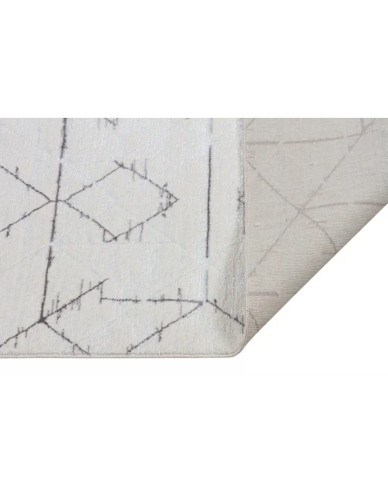 Diva 5013 Gri Dekoratif Modern Kaymaz Tabanlı Makine Halısı