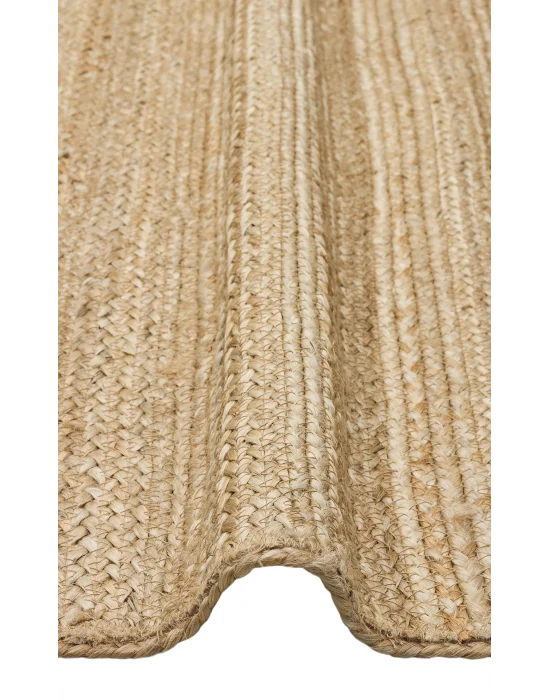 FLATWEAVE KILIM 0796 El Dokuma Naturel Jüt Hasır Halı
