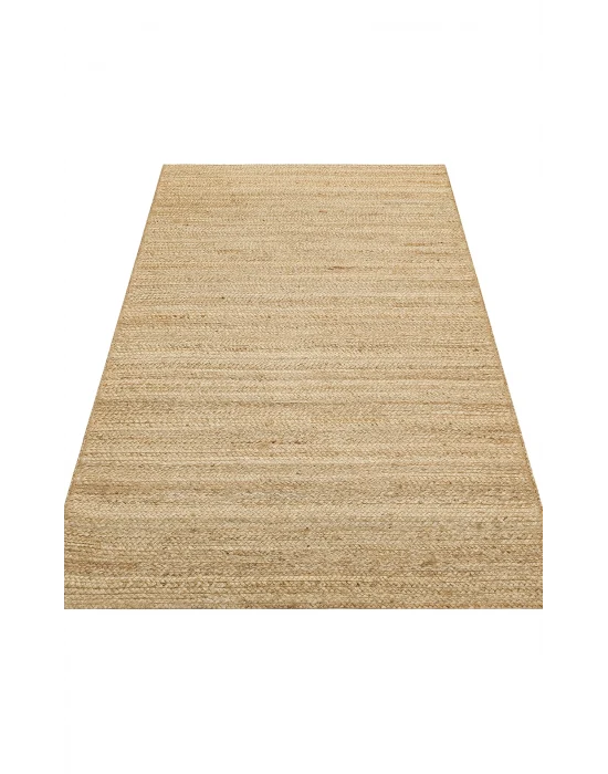 FLATWEAVE KILIM 0796 El Dokuma Naturel Jüt Hasır Halı