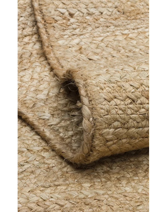 FLATWEAVE KILIM 0796 El Dokuma Naturel Jüt Hasır Halı