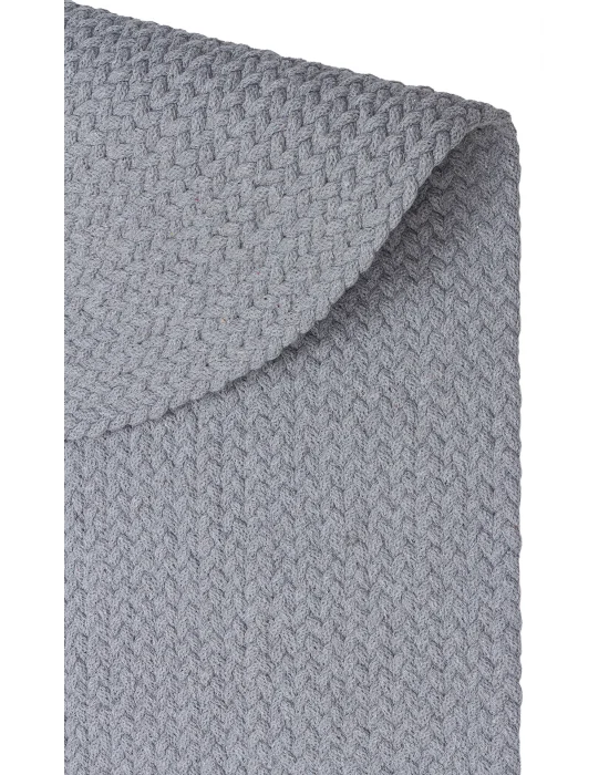 Flatweave Ptn 18 Grey Ct  Renkli Jüt Görünümlü Hasır Örgü Halı