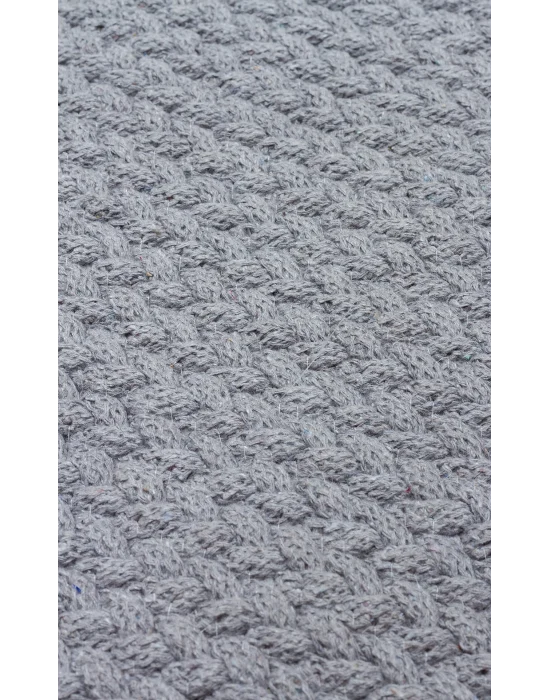 Flatweave Ptn 18 Grey Ct  Renkli Jüt Görünümlü Hasır Örgü Halı