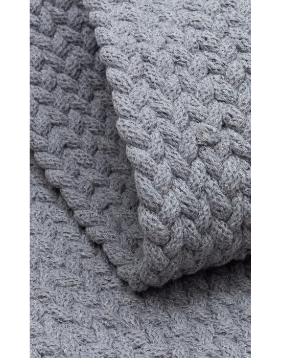 Flatweave Ptn 18 Grey Ct  Renkli Jüt Görünümlü Hasır Örgü Halı