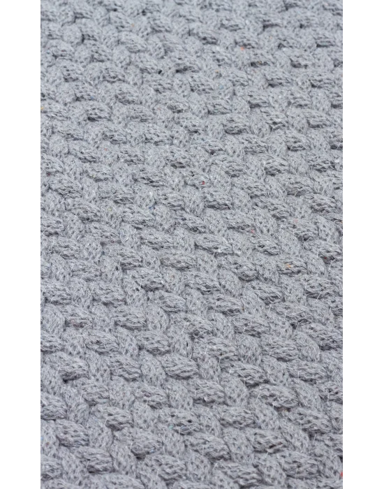 Flatweave Ptn 18 Grey Ct Q Renkli Jüt Görünümlü Hasır Örgü Halı