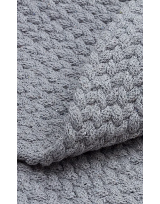 Flatweave Ptn 18 Grey Ct Q Renkli Jüt Görünümlü Hasır Örgü Halı