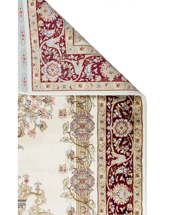 Isfahan Scd 01 Cream Red Klasik Desenli Yüksek Kalite Sık Dokuma Seccade