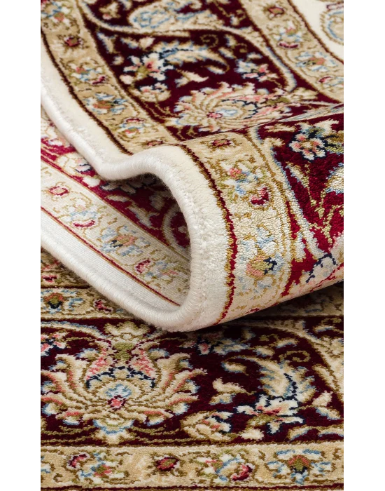 Isfahan Scd 01 Cream Red Klasik Desenli Yüksek Kalite Sık Dokuma Seccade