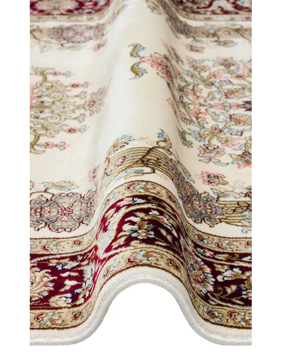Isfahan Scd 01 Cream Red Klasik Desenli Yüksek Kalite Sık Dokuma Seccade