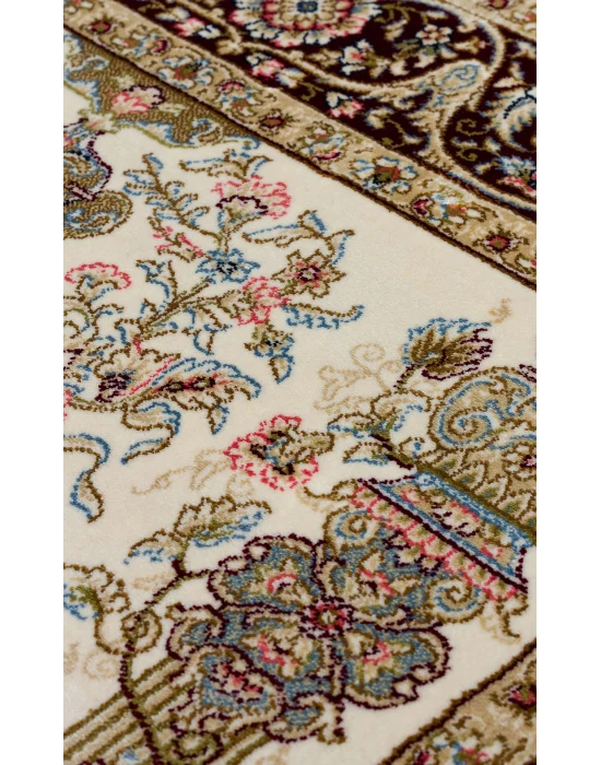 Isfahan Scd 01 Cream Red Klasik Desenli Yüksek Kalite Sık Dokuma Seccade