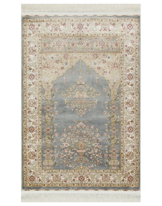 Isfahan Scd 01 Grey Klasik Desenli Yüksek Kalite Sık Dokuma Seccade