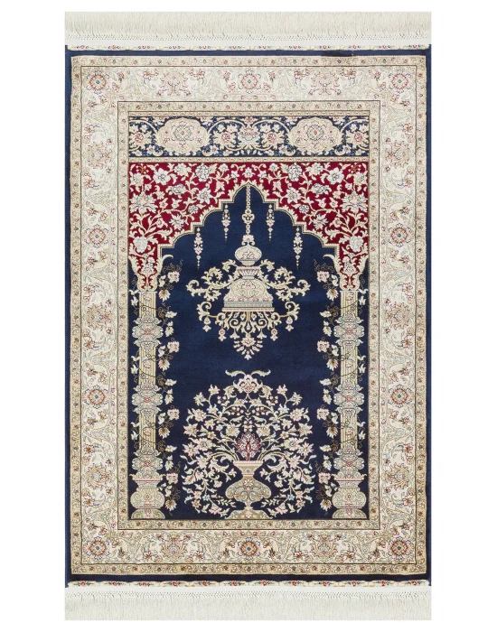 Isfahan Scd 01 Navy Klasik Desenli Yüksek Kalite Sık Dokuma Seccade