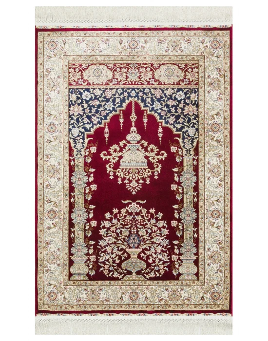 Isfahan Scd 01 Red Klasik Desenli Yüksek Kalite Sık Dokuma Seccade