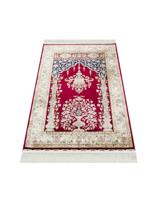 Isfahan Scd 01 Red Klasik Desenli Yüksek Kalite Sık Dokuma Seccade