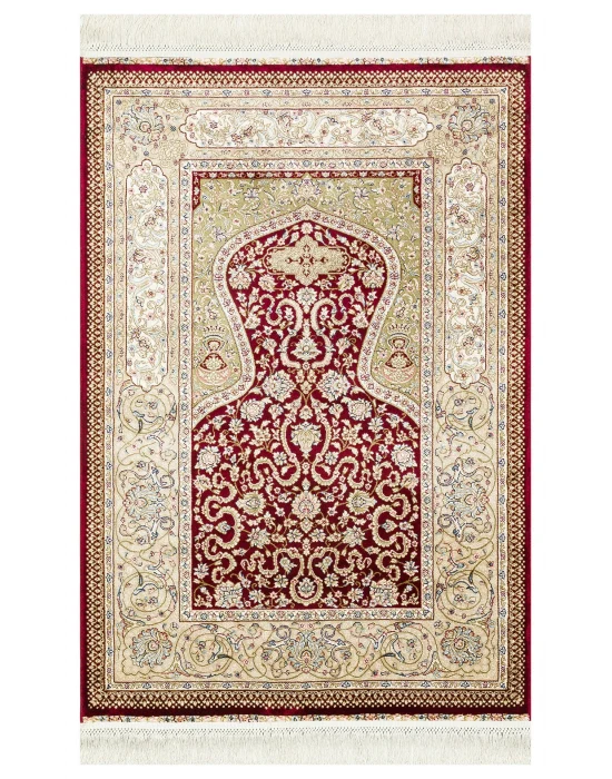 Isfahan Scd 02 Red Klasik Desenli Yüksek Kalite Sık Dokuma Seccade