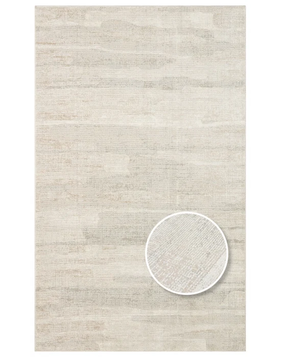 Kalahari 01 Grey Beıge Özel Dokuma Tekniği ile Üretilen Modern Sade Desenli Makine Halısı