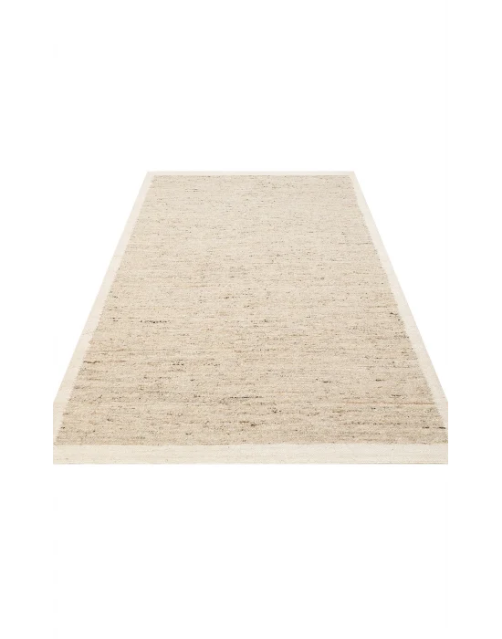 Lhasa Lhs 01 Grey  Cream  Yün ve Jüt ile Üretilen Örme El Dokuma Halı