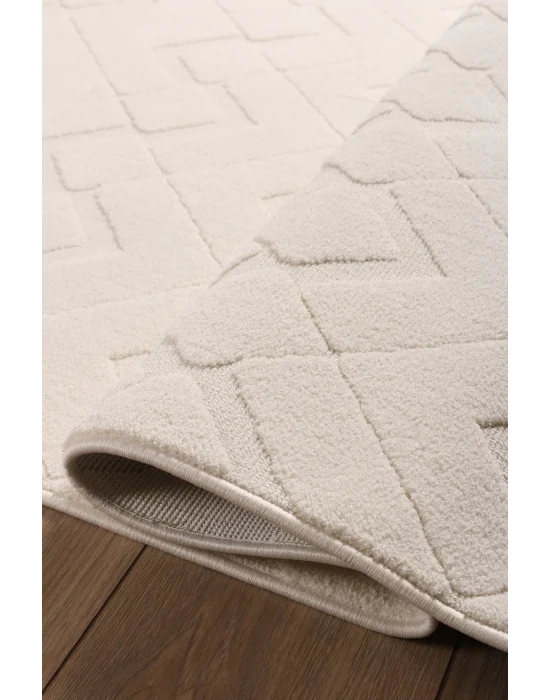 Malibu 9182A Beyaz Modern Makine Halısı ✄
