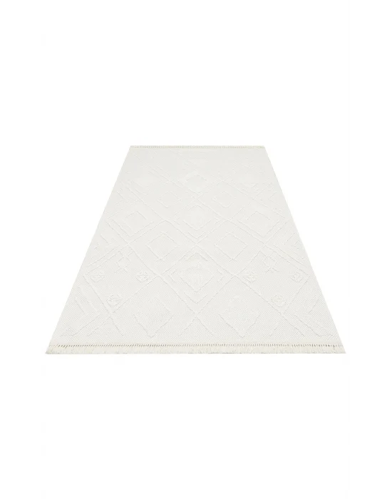 Motto MOT 05 White Yumuşak Tuşeli Örgü Dokuma Modern Makine Halısı