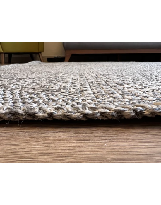 Dhoku DH003 Gri Rustik Modern Örme Kilim - indoor & outdoor