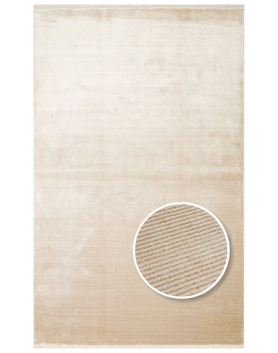 Napoli NAP 01 Beige Sade Desenli Modern Sık Dokuma Makine Halısı