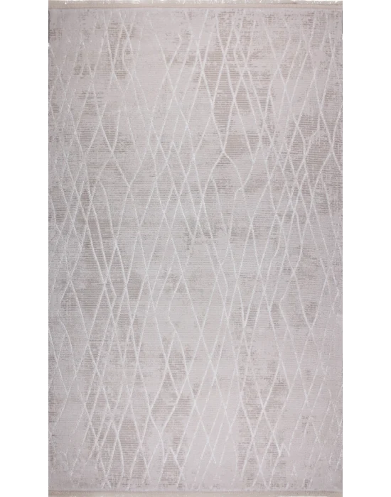 Nimbus 27418A Krem Krem Modern Desen Kesilebilir Salon Halısı