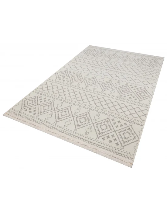 Otantik 3006 Krem Dekoratif Modern Kaymaz Tabanlı Makinede Yıkanabilir Halı Kilim
