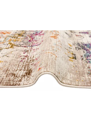 PETRA HALI 0027 Hav Toz Vermez Etnik ve Modern Desenli Renkli Saçaklı Halı