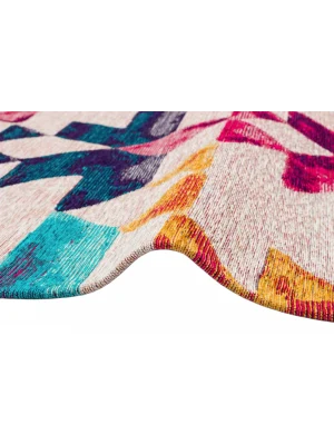 SMART HALI 0526 Kolay Kullanımlı Çok Renkli Modern İnce Dokuma Halı