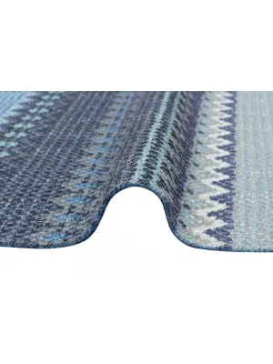 BODRUM KILIM 0121 Renkli Çift Taraflı Yıkanabilir Saçaklı Baskı Kilim