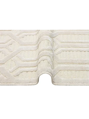 ZENITH HALI 0107 Yüksek Alçak Dokulu Naturel Yün ve Viskon Modern Dokuma Halı