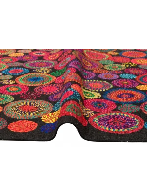 LUNA NEW HALI 0052 Otantik Geleneksel Desenli Yıkanabilir Renkli Baskı Kilim