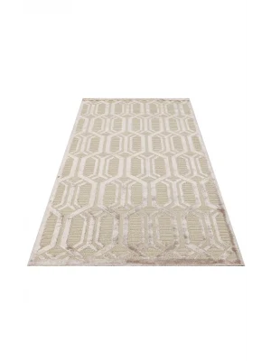 ZENITH DYED HALI 0132 Yüksek Alçak Dokulu Naturel Yün ve Viskon Modern Dokuma Halı