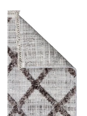 MALIBU HALI 0046 Hav Toz Vermez Yumuşak Dokulu Etnik Örgü Desenlere Sahip Modern İskandinav Halı