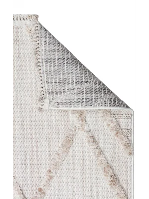 MALIBU HALI 0041 Hav Toz Vermez Yumuşak Dokulu Etnik Örgü Desenlere Sahip Modern İskandinav Halı