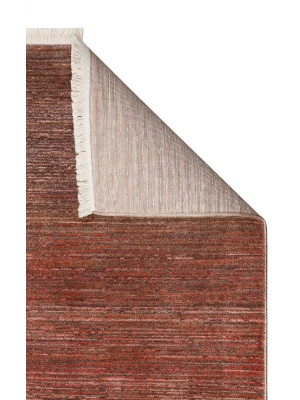 PIETRA HALI 0073 Sıcak Renk Tonlu Etnik Desenli Yumuşak Dokulu Makine Halısı