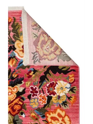 PIETRA HALI 0223 Sıcak Renk Tonlu Etnik Desenli Yumuşak Dokulu Makine Halısı