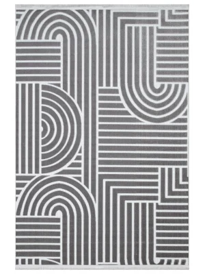 Fors 604 Antrasit Makinede Yıkanabilen Kaymaz Tabanlı İnce Makine Halısı