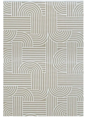 Grande 4666 Bej Akrilik Hav Vermez Modern Desenli Makine Halısı