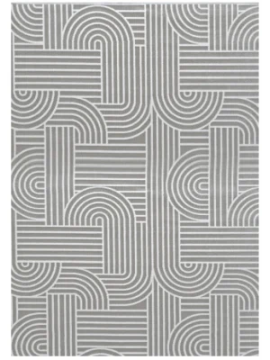 Grande 4666 Gri Akrilik Hav Vermez Modern Desenli Makine Halısı