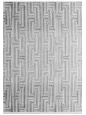 Grande 4989 Gri Akrilik Hav Vermez Modern Desenli Makine Halısı