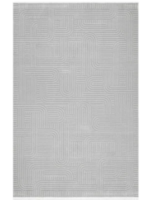 Plain 5336A Antrasit Akrilik Hav Vermez Modern Desenli Makine Halısı